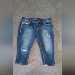 Maurices Blue Distressed Capris